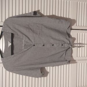 Blue and white striped top